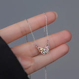 925 Silver Ice Butterflies Choker Necklace for Women