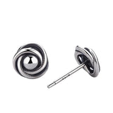 Vintage Flower Stud Earrings 925 Sterling Silver For Women