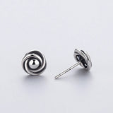 Vintage Flower Stud Earrings 925 Sterling Silver For Women