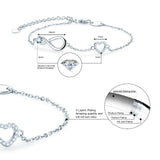 925 Silver Infinity Heart Bracelet - Mother's Birthday Gift