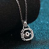 0.3ct Moissanite Necklace Vintage Lock Pendant 925 Sterling Silver for Women