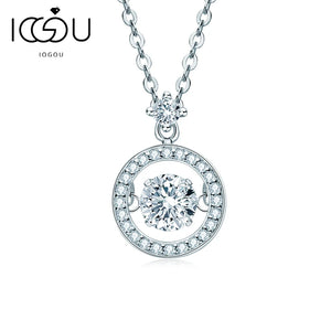 0.5ct D Moissanite Necklace - Sterling Silver Round Cut Pendant