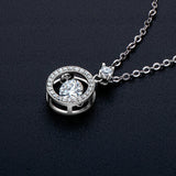 0.5ct D Moissanite Necklace - Sterling Silver Round Cut Pendant