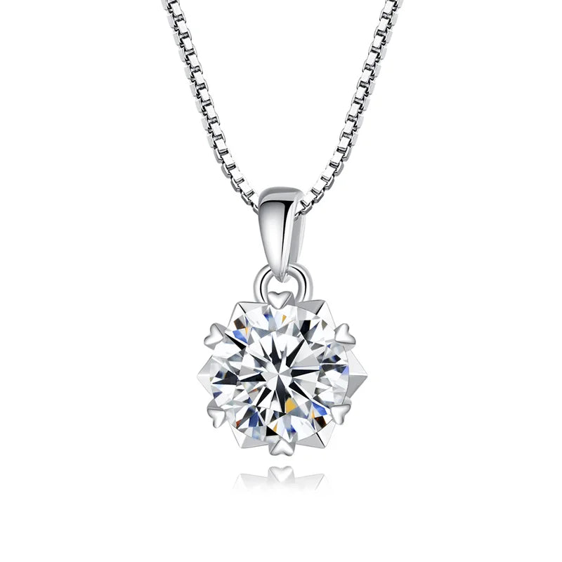 1.0 Carat Moissanite Snowflake Pendant Necklace
