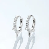 1.5mm Black/White Moissanite Hoop Earrings 925 Silver