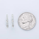 1.5mm Black/White Moissanite Hoop Earrings 925 Silver