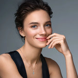 1.6mm Round Moissanite Hoop Earrings 925 Silver Dangle Huggie Earrings