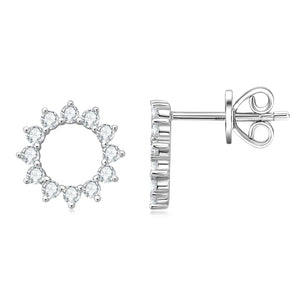 0.48ct Total Round D Moissanite Diamond Stud Earrings 925 Silver