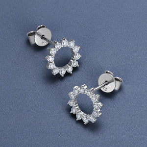 0.48ct Total Round D Moissanite Diamond Stud Earrings 925 Silver