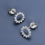 0.48ct Total Round D Moissanite Diamond Stud Earrings 925 Silver