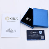 0.48ct Total Round D Moissanite Diamond Stud Earrings 925 Silver