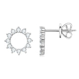0.48ct Total Round D Moissanite Diamond Stud Earrings 925 Silver