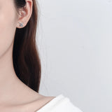 925 Silver Moissanite Bowknot Stud Earrings for Women