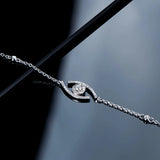 Real Moissanite Evil Eye Bracelet 925 Silver Charm Jewelry