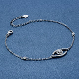 Real Moissanite Evil Eye Bracelet 925 Silver Charm Jewelry
