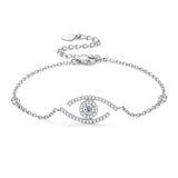 Real Moissanite Evil Eye Bracelet 925 Silver Charm Jewelry
