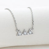 2.5mm D Moissanite Mountain Pendant Necklace in 925 Sterling Silver