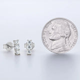 3 Stone Moissanite Stud Earrings 100 Sterling Silver High Jewelry