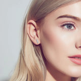 3 Stone Moissanite Stud Earrings 100 Sterling Silver High Jewelry