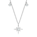 3MM Moissanite Star Pendant 925 Silver Necklace, Birthday Gift