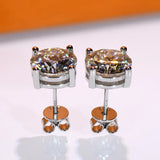 D VVS1 Moissanite Stud Earrings 925 Silver Four Claw Earrings For Women
