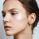 Dazzling 3mm&5mm D VVS1 Moissanite Dangle Earrings