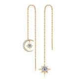 Dazzling 3mm&5mm D VVS1 Moissanite Dangle Earrings