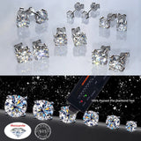 D VVS1 Moissanite Stud Earrings 925 Silver Four Claw Earrings Gift