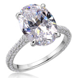 5.0CT Oval Moissanite Ring 925 Sterling Silver Lab Diamond Engagement Wedding