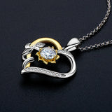 6.5MM Moissanite Heart Pendant Necklace 925 Silver Jewelry Girls Promise Gift