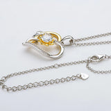 6.5MM Moissanite Heart Pendant Necklace 925 Silver Jewelry Girls Promise Gift