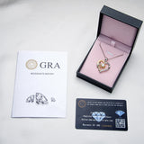 6.5MM Moissanite Heart Pendant Necklace 925 Silver Jewelry Girls Promise Gift