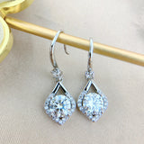 D Moissanite Teardrop Earrings 925 Sterling Silver