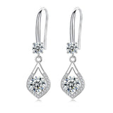 D Moissanite Teardrop Earrings 925 Sterling Silver