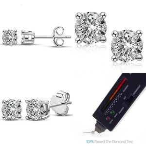 925 Silver Round D Moissanite Diamond 3.0/4.0/5.0MM Stud Earrings