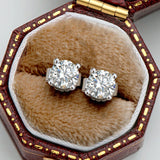 925 Silver Round D Moissanite Diamond 3.0MM Stud Earrings