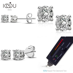 925 Silver Round D Moissanite Diamond 3.0MM Stud Earrings