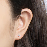925 Silver Round D Moissanite Diamond 3.0MM Stud Earrings