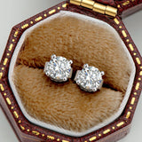 925 Silver Round D Moissanite Diamond 3.0/4.0/5.0MM Stud Earrings