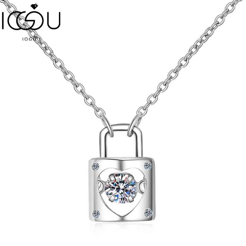 925 Silver 0.3ct Moissanite Necklace Dancing Pendant Thanksgiving Gift
