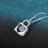 925 Silver 0.3ct Moissanite Necklace Dancing Pendant Thanksgiving Gift