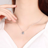 925 Silver 0.3ct Moissanite Necklace Dancing Pendant Thanksgiving Gift