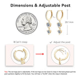 925 Silver D Moissanite Hoop Earrings 4mm&5mm Tassel