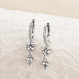 925 Silver D Moissanite Hoop Earrings 4mm&5mm Tassel