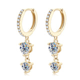925 Silver D Moissanite Hoop Earrings 4mm&5mm Tassel