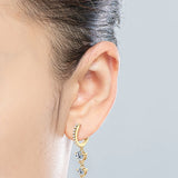 925 Silver D Moissanite Hoop Earrings 4mm&5mm Tassel