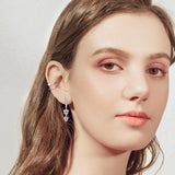 925 Silver D Moissanite Hoop Earrings 4mm&5mm Tassel