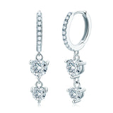 925 Silver D Moissanite Hoop Earrings 4mm&5mm Tassel