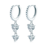 925 Silver D Moissanite Hoop Earrings 4mm&5mm Tassel