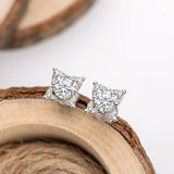 925 Silver D Round Moissanite Stud Earrings for Women